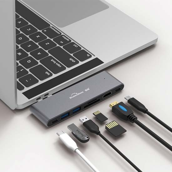 7-in-1 USB-C Hub for Macbook Pro i gruppen Hjemmekontor hos Premiumtek.no (7in1USBc)