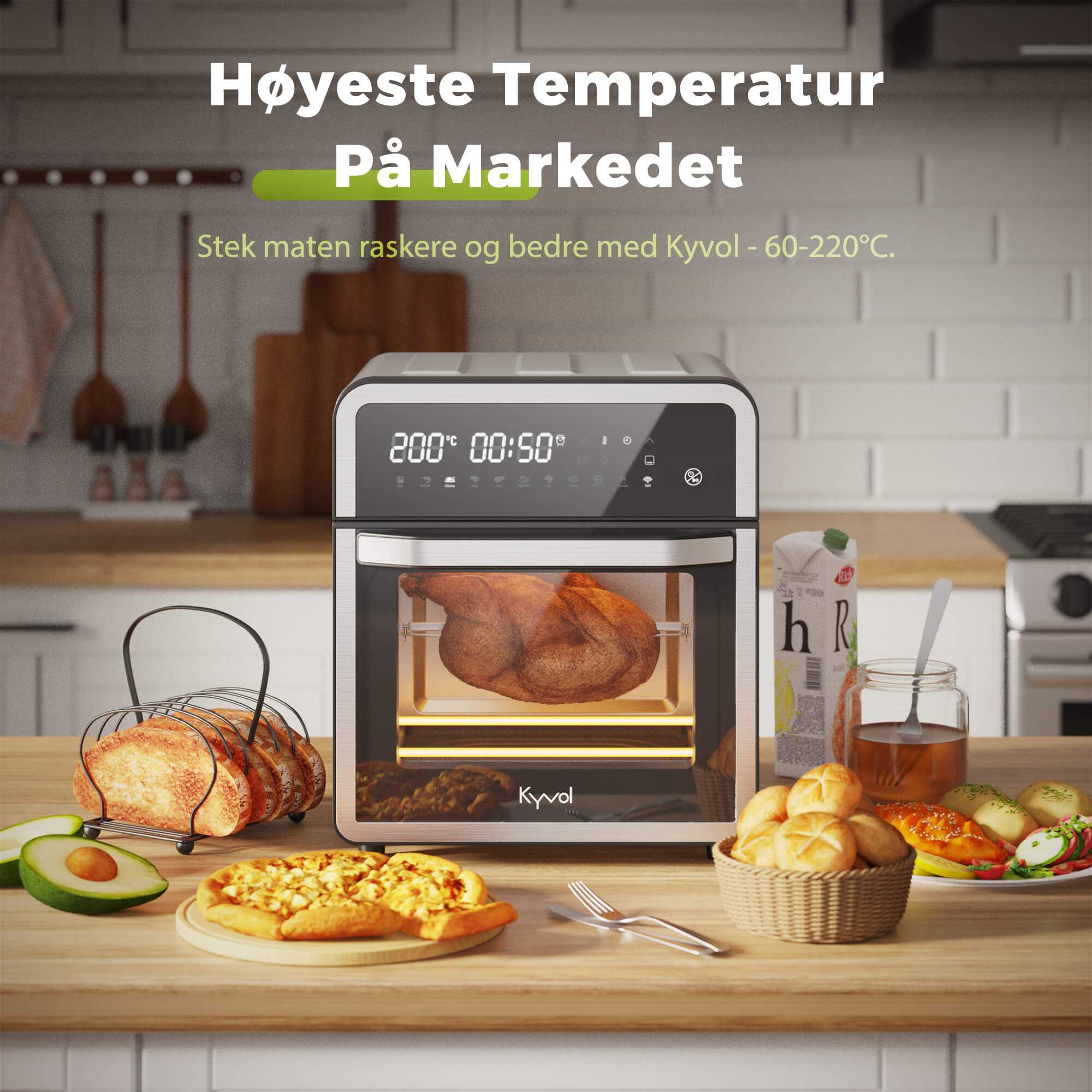 Kyvol airfryer ovn opptil 220 grader