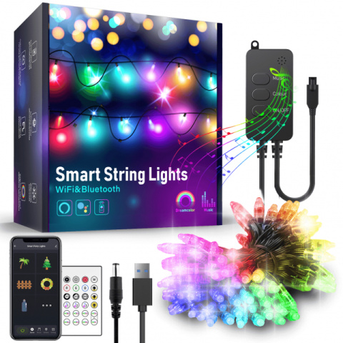 Smart julelys 10 m – appstyrt LED, inne og ute