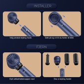 6 i 1 Profesjonell Hair Styler - Blå 6 i 1 Profesjonell Hair Styler - Blå