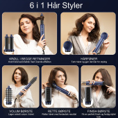 6 i 1 Profesjonell Hair Styler - Blå 6 i 1 Profesjonell Hair Styler - Blå