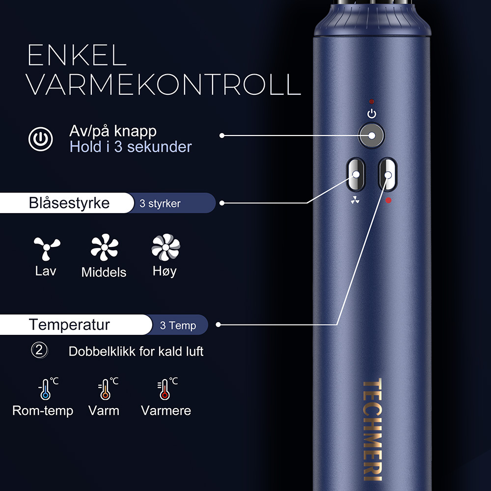 6 i 1 Profesjonell Hair Styler - Blå