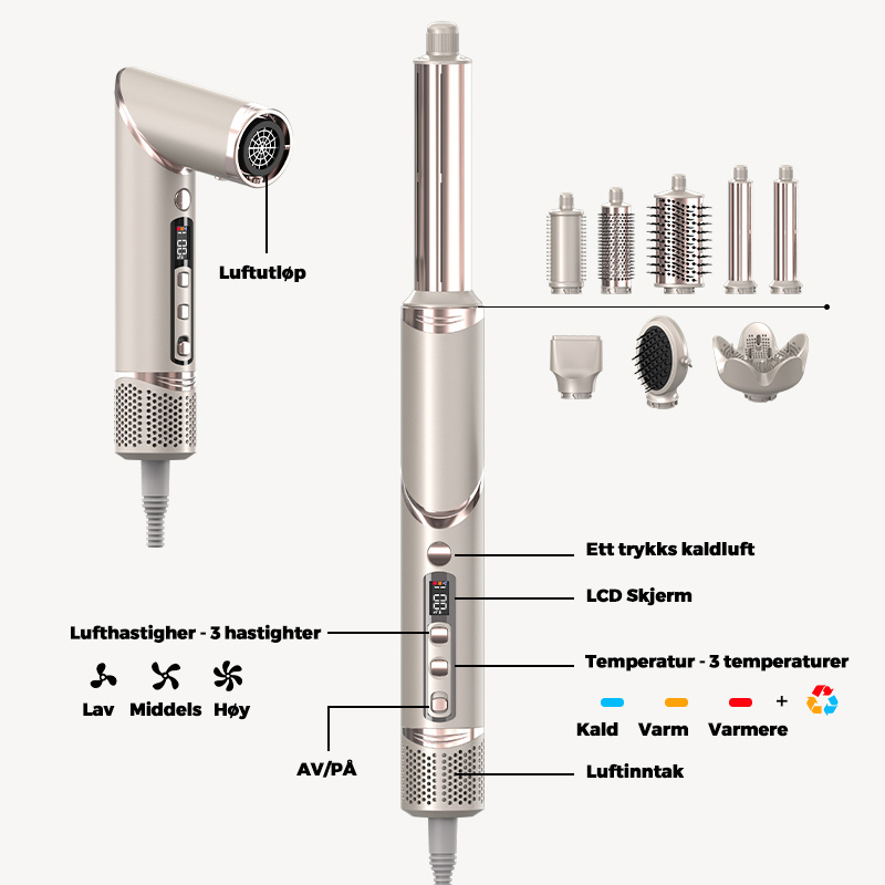 8in1 Profesjonell Hair Styler