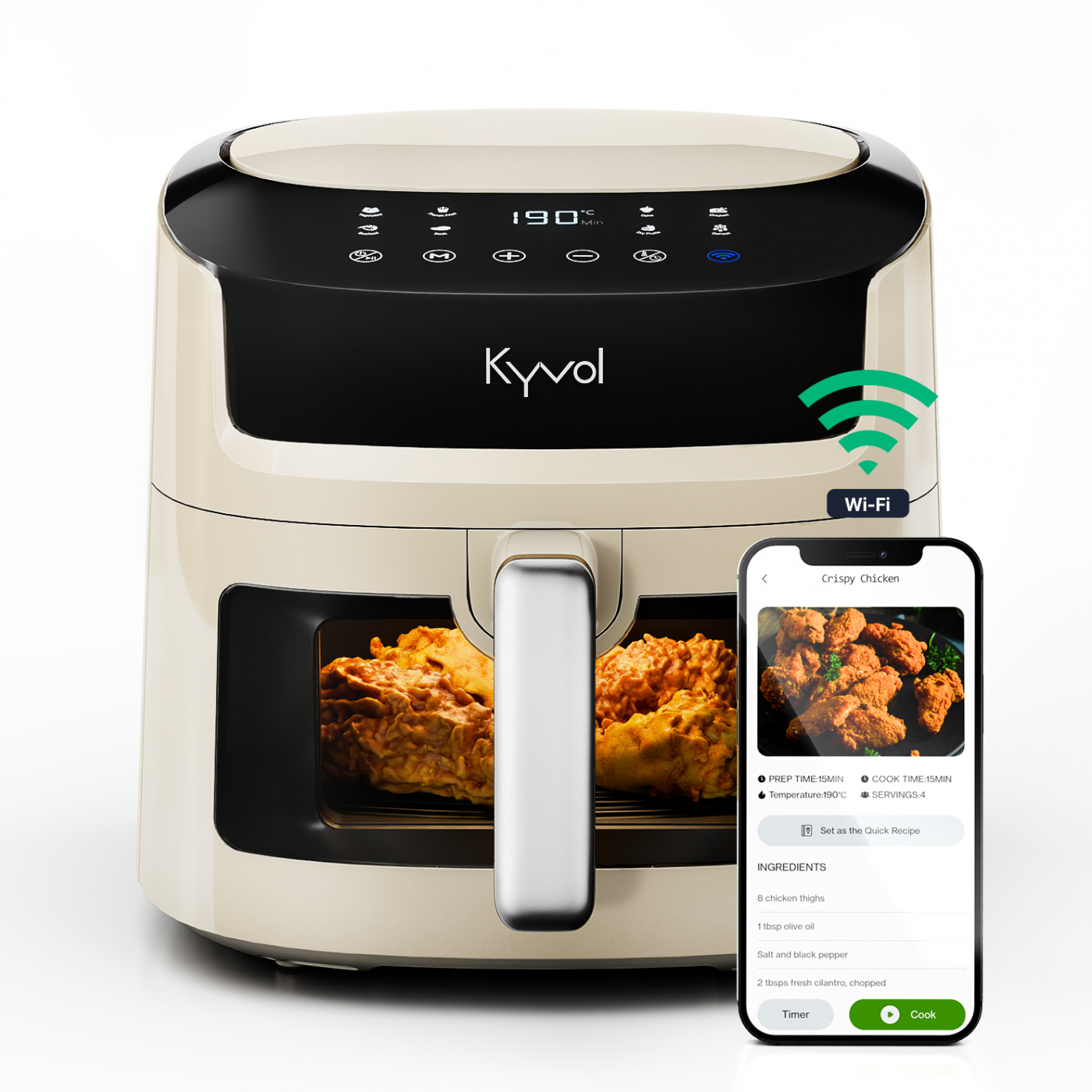 Kyvol 7.2L Smart Airfryer - CrispMaster 360°  - Nesten Utsolgt