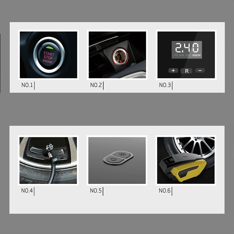 Portabel Luft Kompressor For Bil Med LED Lys