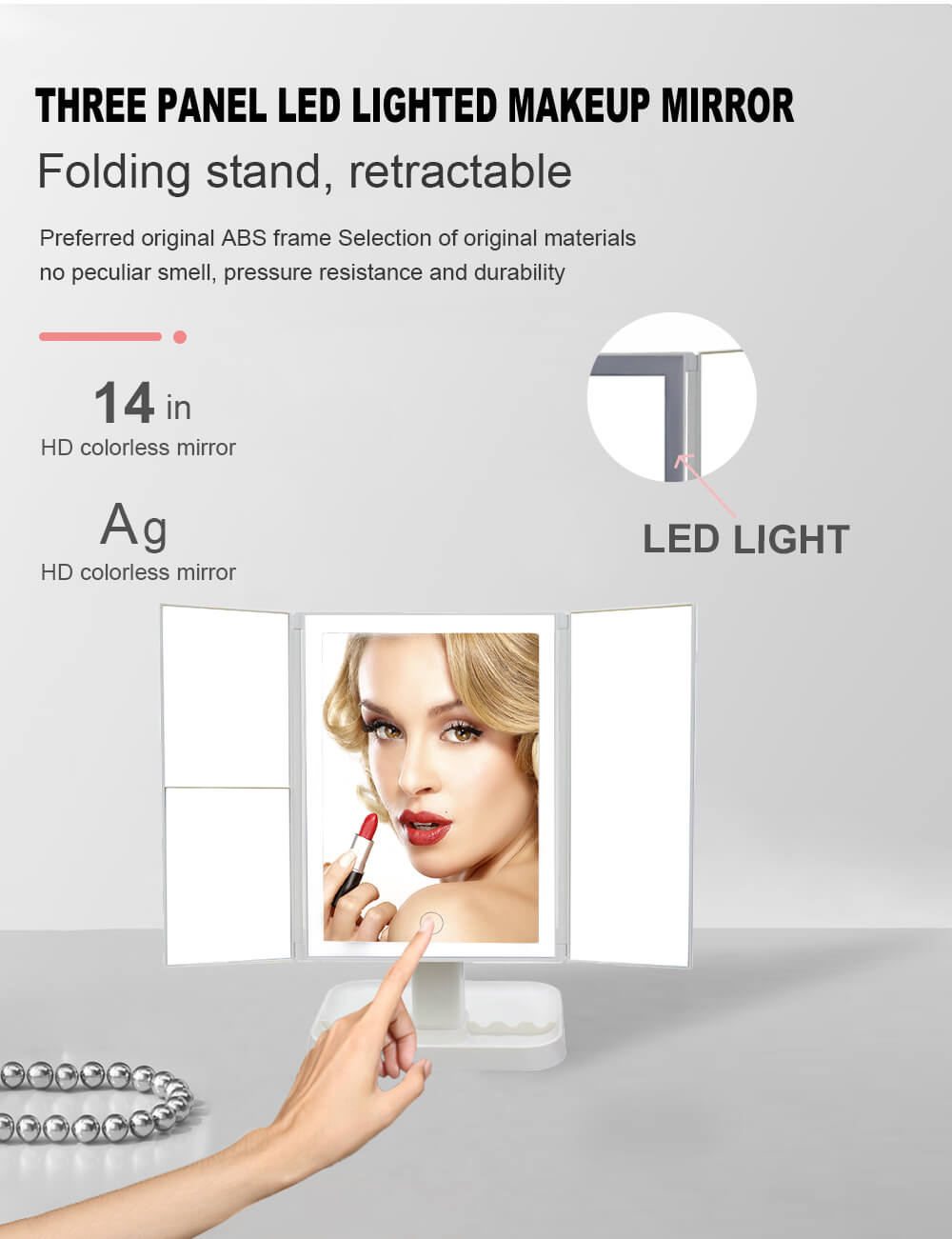 Sminkespeil med LED-belysning