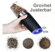 Elektrisk Gravitasjons-Induksjon Salt & Pepper Kvern
