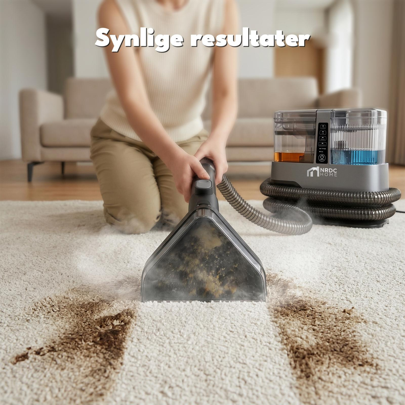 NRDC Home 4-i-1 Tekstilrenser med damp – sofa, tepper og møbler
