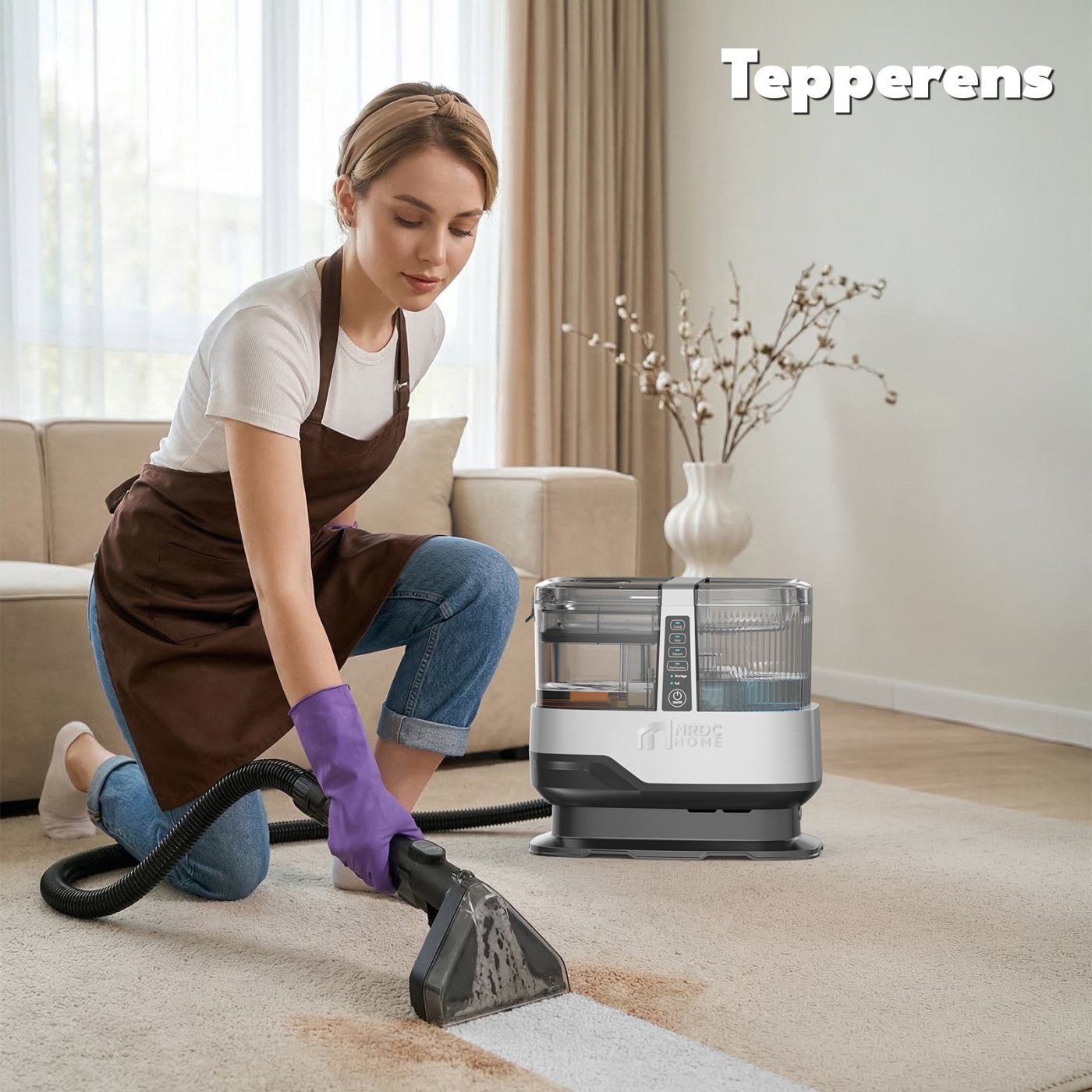 NRDC Home 4-i-1 Tekstilrenser med damp – sofa, tepper og møbler